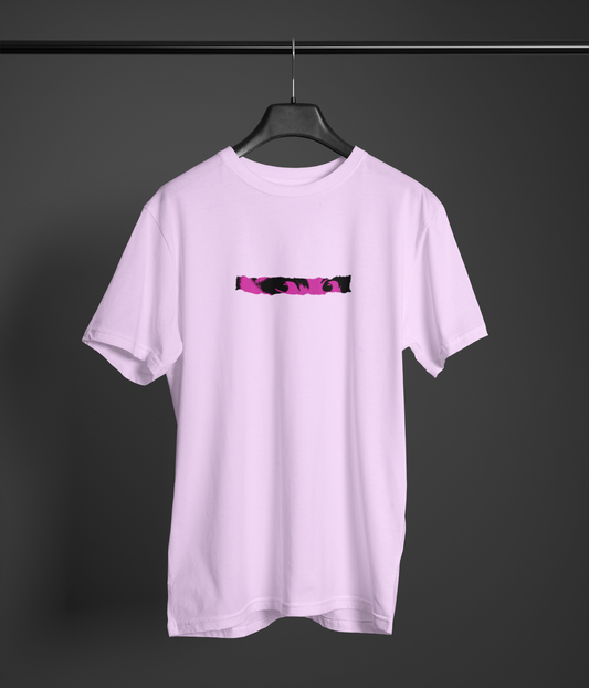 Look Half Sleeve Lavender Round Neck T-Shirt for Women