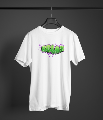 Relax Half Sleeve white Round Neck T-Shirt for Men by Hello Swanky