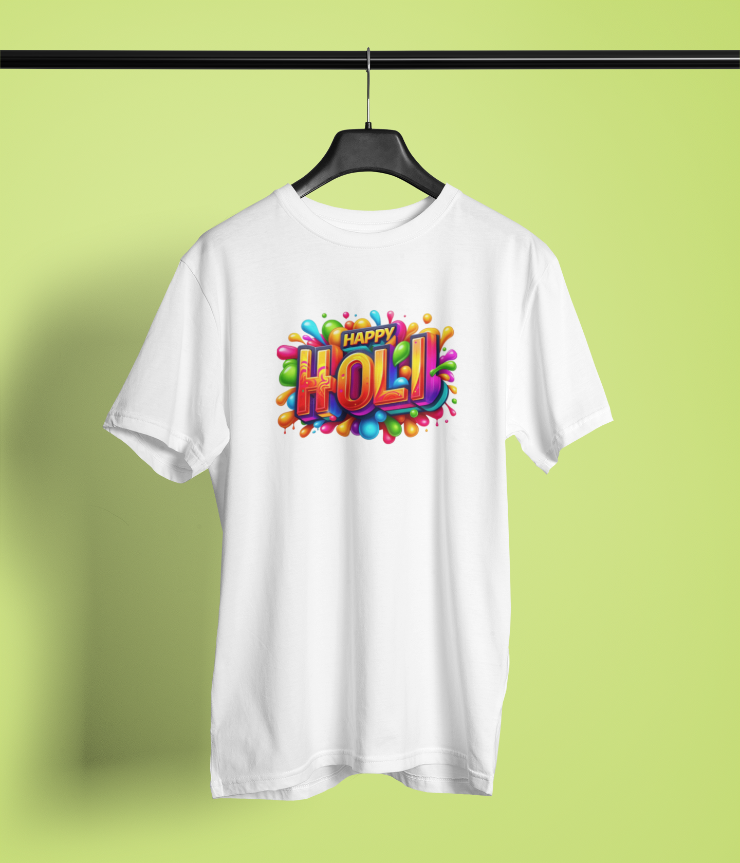 Happy Holi Round Neck Unisex T-Shirt  Colorful Festive Wear