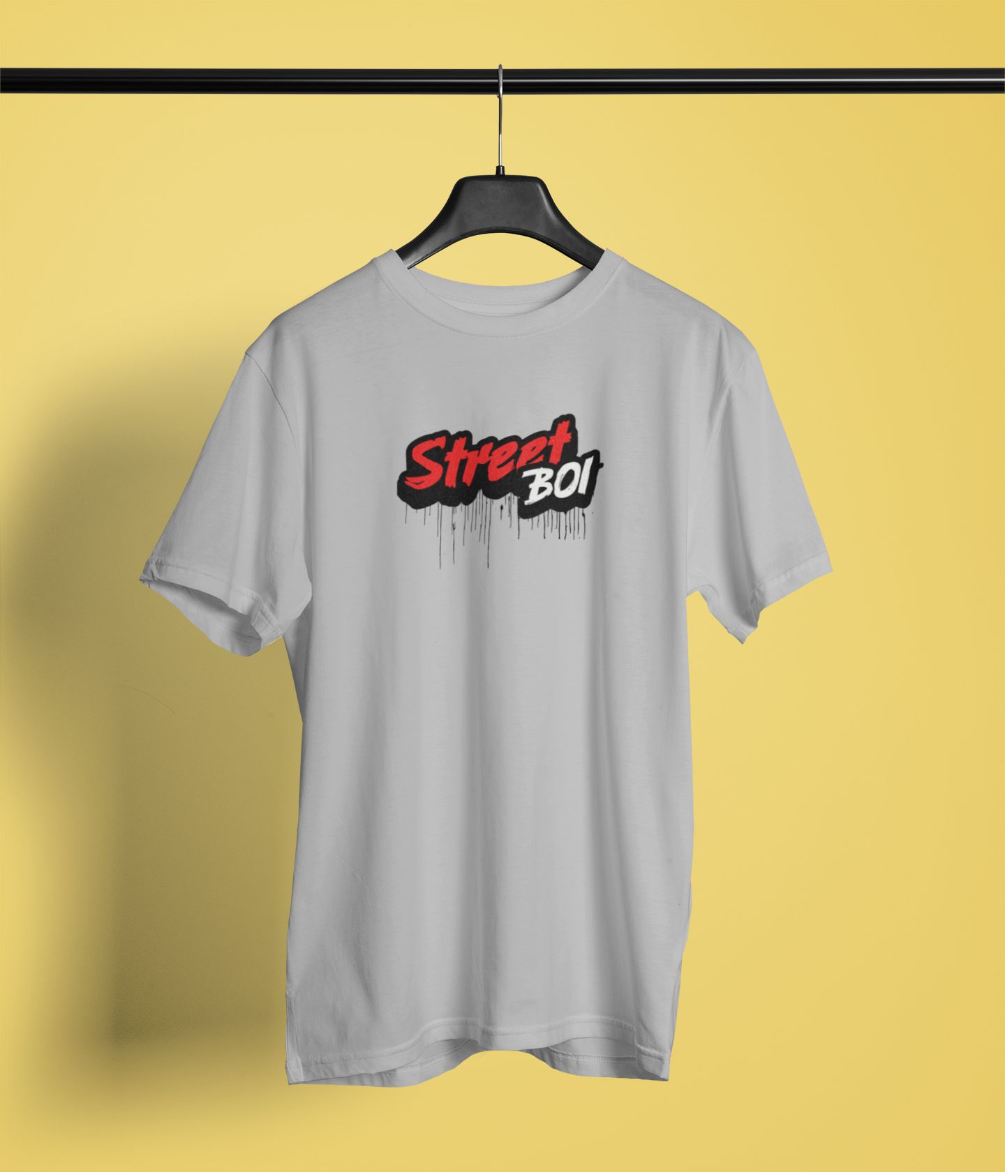Street Boi Half Sleeve Grey Round Neck T-Shirt for Men Hello Swanky