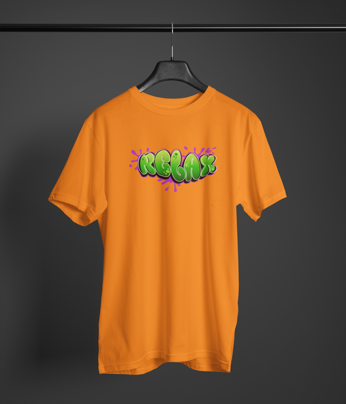 Relax Half Sleeve Orange Round Neck T-Shirt for Comfort