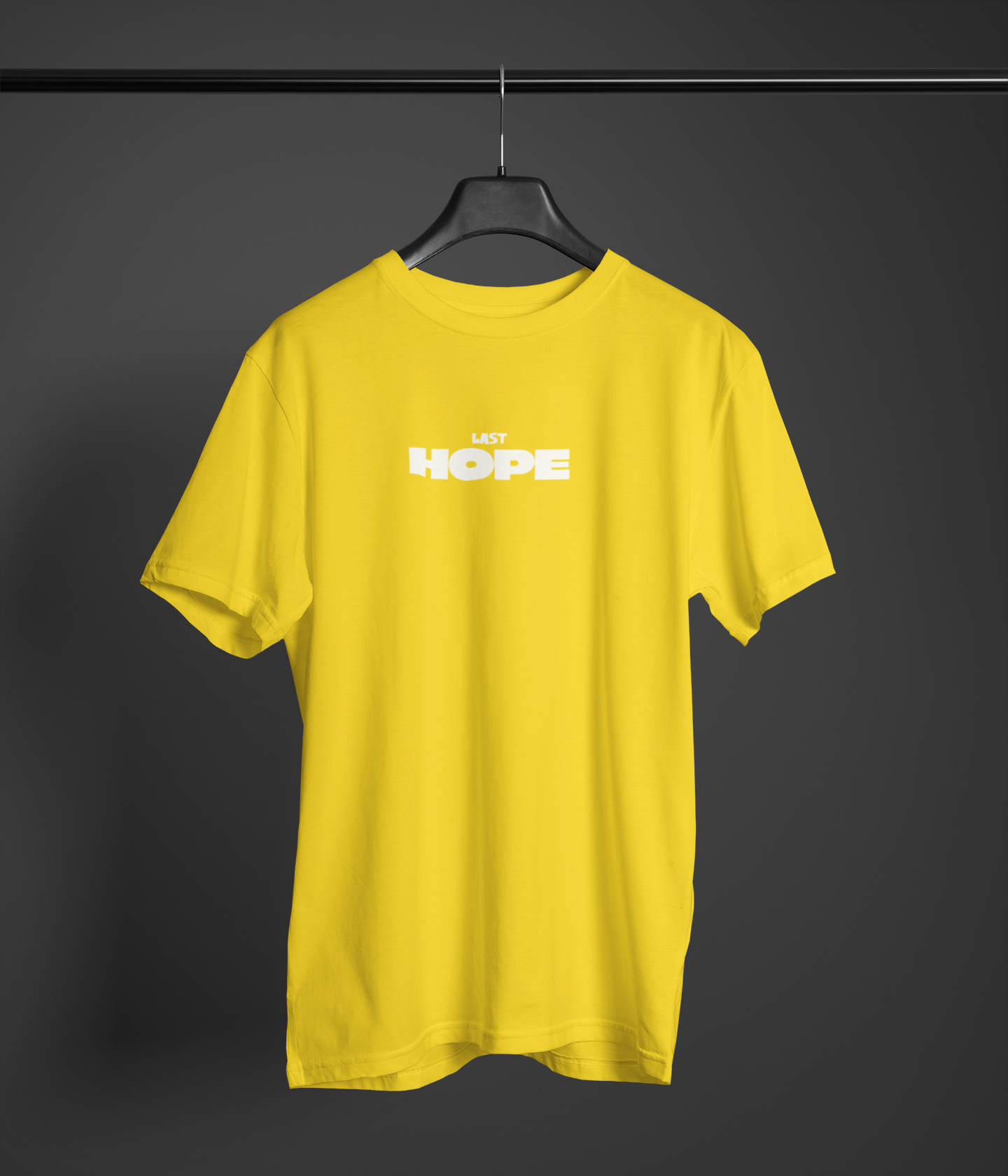 Last Hope Half Sleeve Yellow Round Neck T-Shirt for Men
