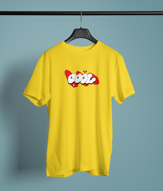 Cool Stars Half Sleeve Yellow Round Neck T-Shirt for Women