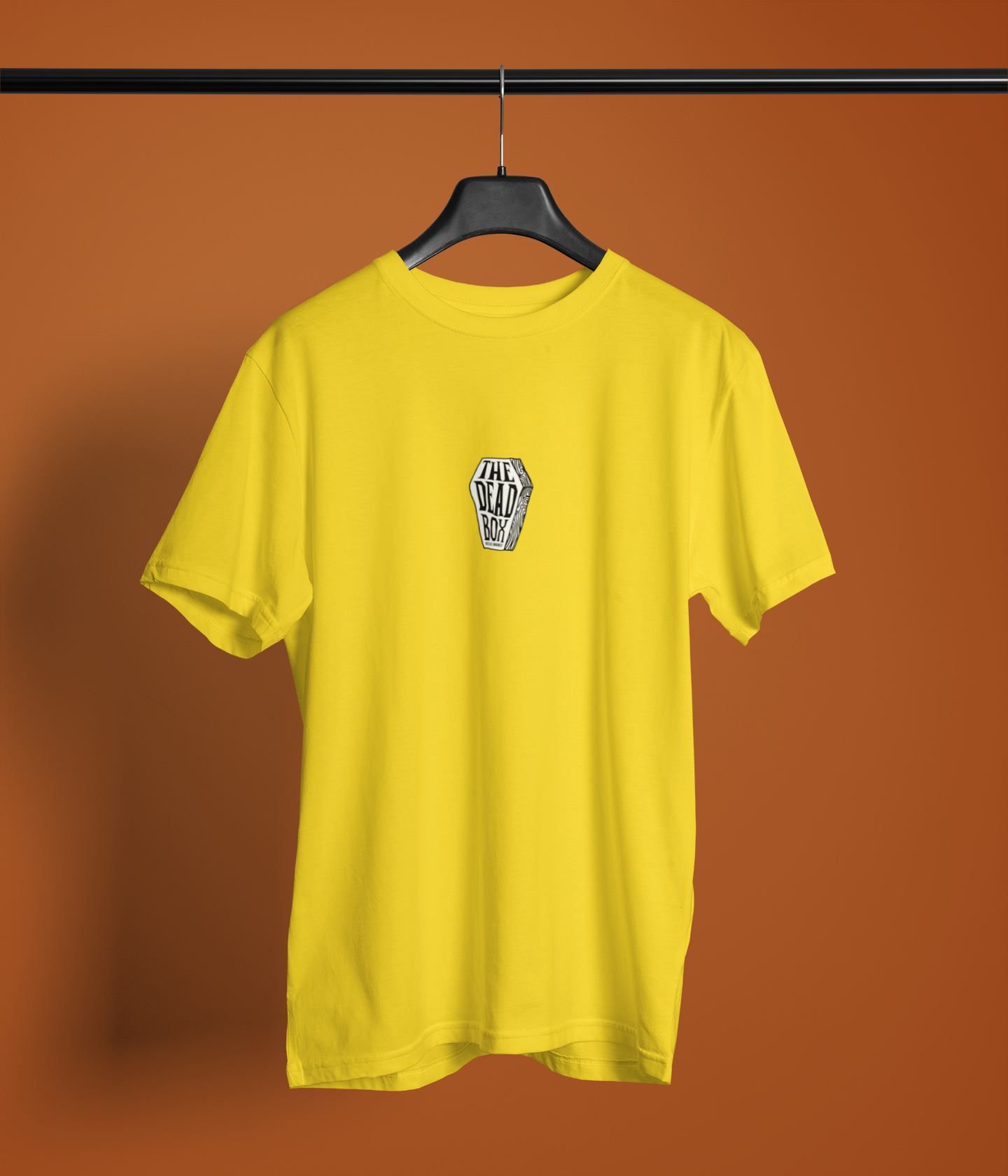The Dead Box Half Sleeve Yellow Round Neck T-Shirt Casual