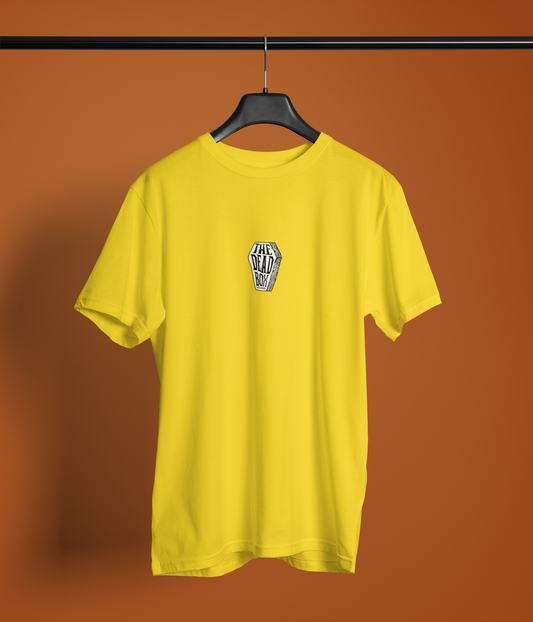The Dead Box Half Sleeve Yellow Round Neck T-Shirt Casual