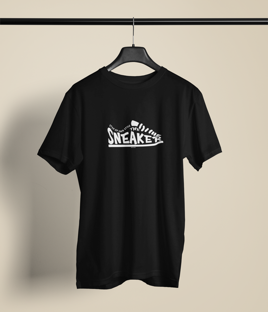 The Sneaker Half Sleeve Black Round Neck T-Shirt