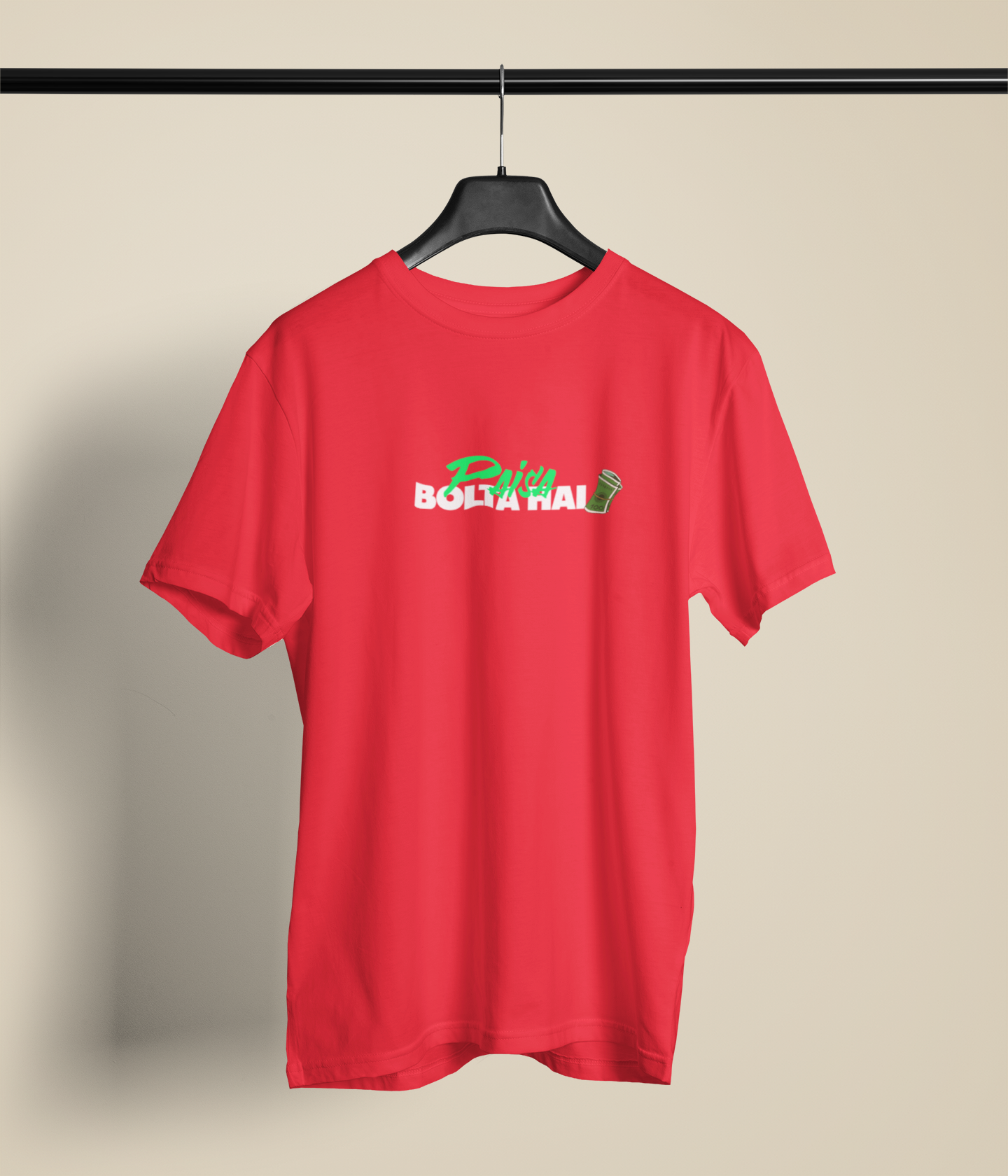 Paisa Bolta Hai Red Half Sleeve T-Shirt – Bold Unisex Streetwear