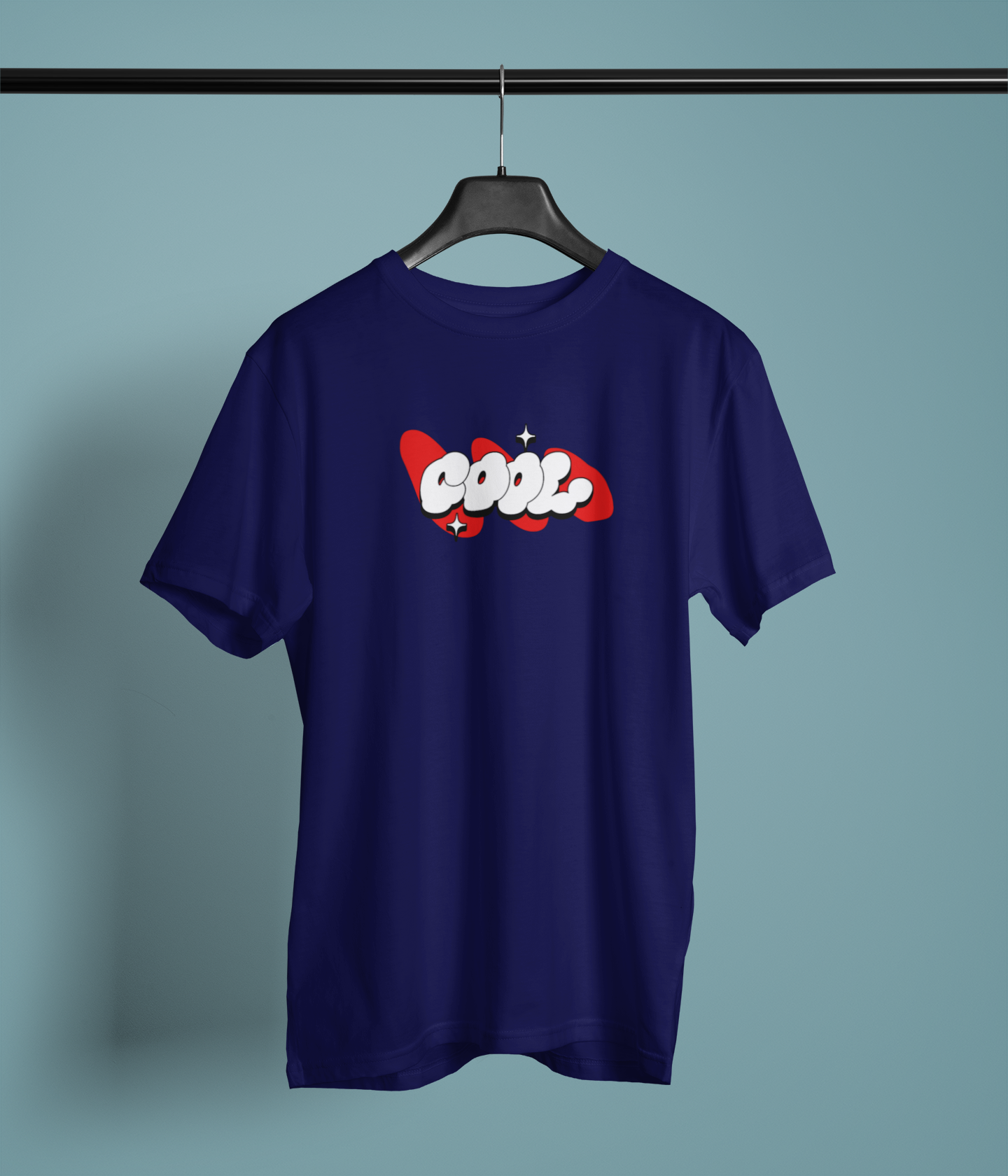 Cool Stars Half Sleeve Navy Blue Round Neck T-Shirt for Women
