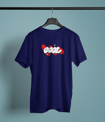 Cool Stars Half Sleeve Navy Blue Round Neck T-Shirt for Women