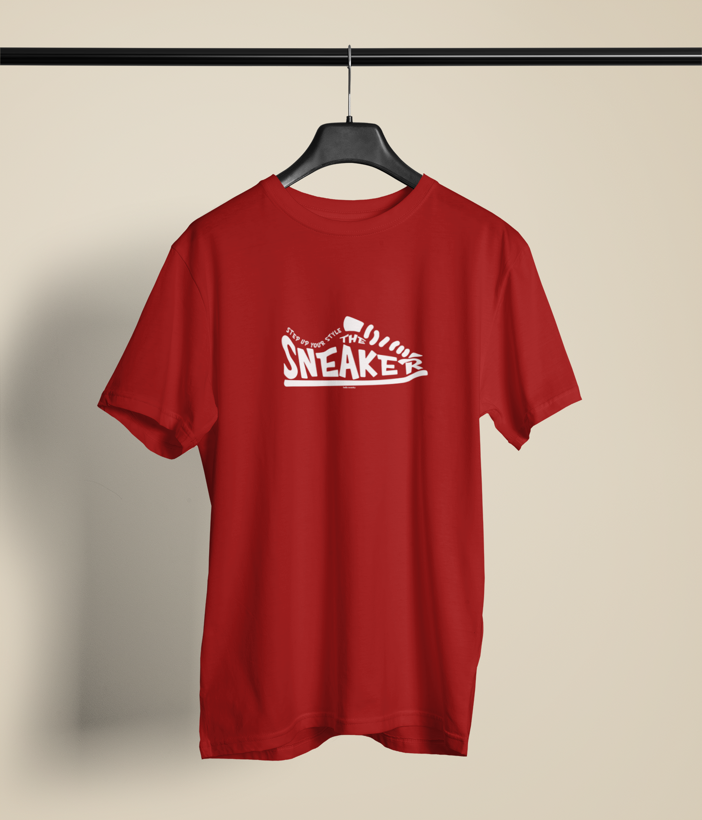 The Sneaker Half Sleeve Maroon Round Neck T-Shirt for Men by Hello Swanky