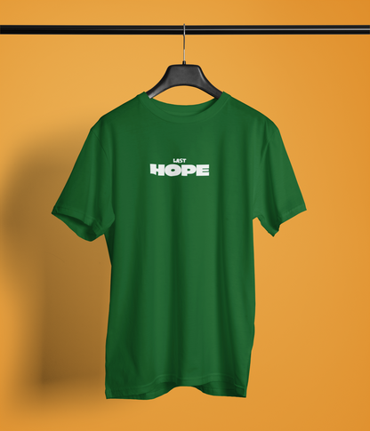 Last Hope Half Sleeve Bottle Green Round Neck T-Shirt for Men