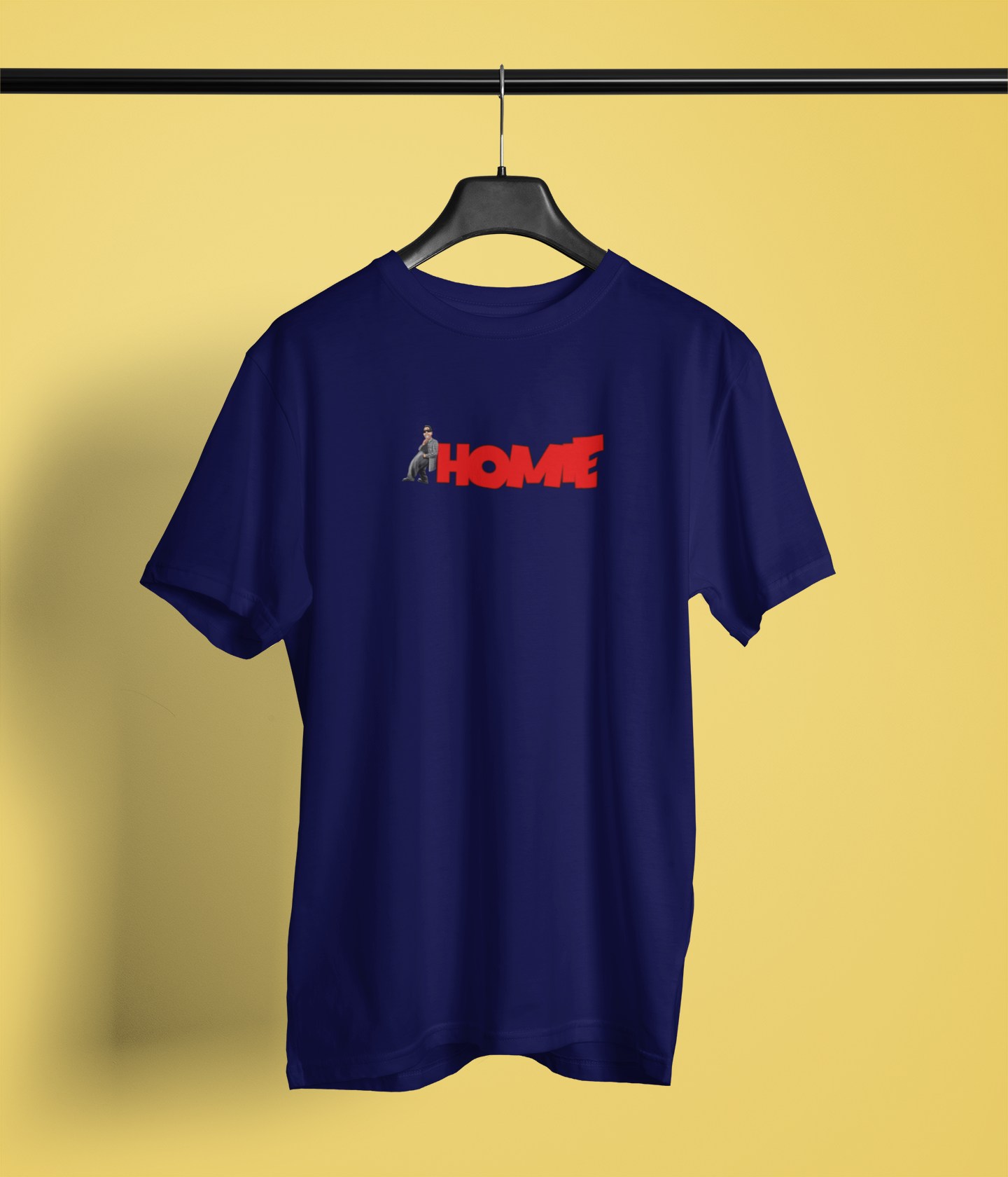 Homie Half Sleeve Navy Blue Round Neck T-Shirt for Men Casual Tee
