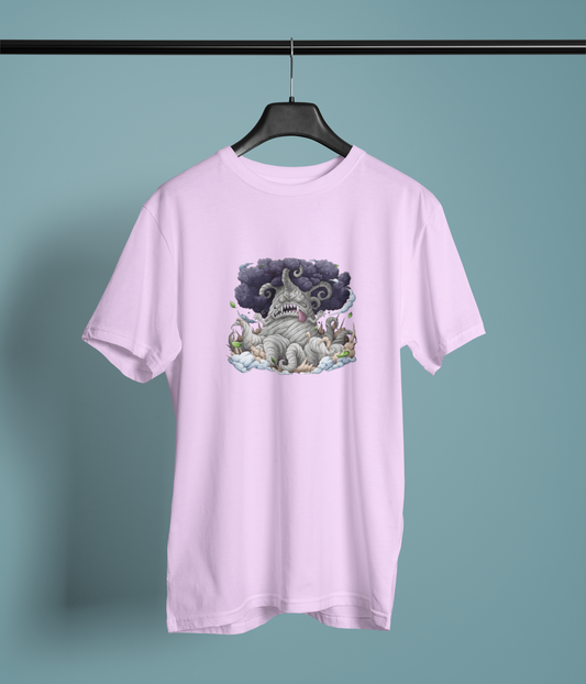 Kingbaum Half Sleeve Lavender Round Neck T-Shirt for Women by Hello Swanky