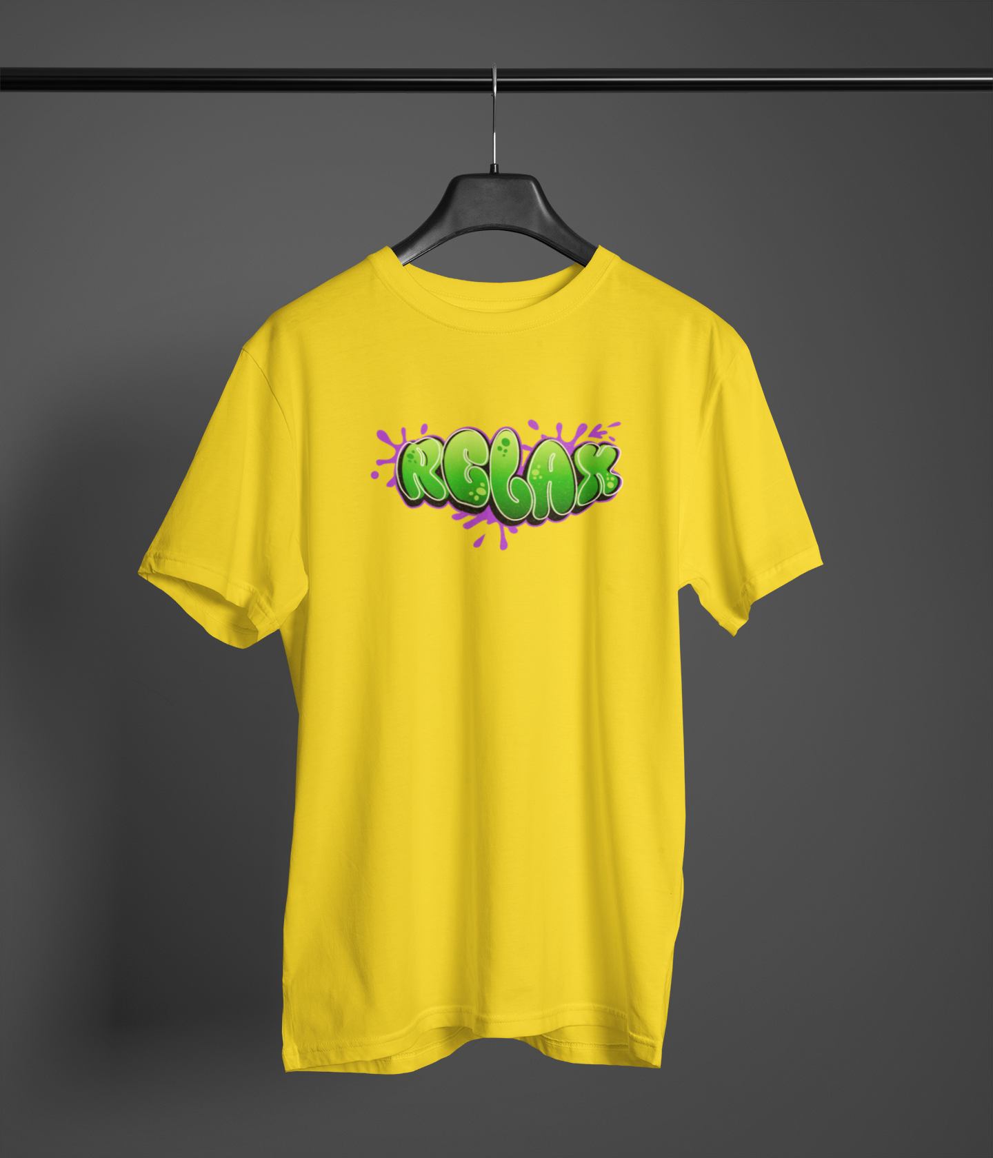 Relax Half Sleeve Yellow Round Neck T-Shirt for Comfort