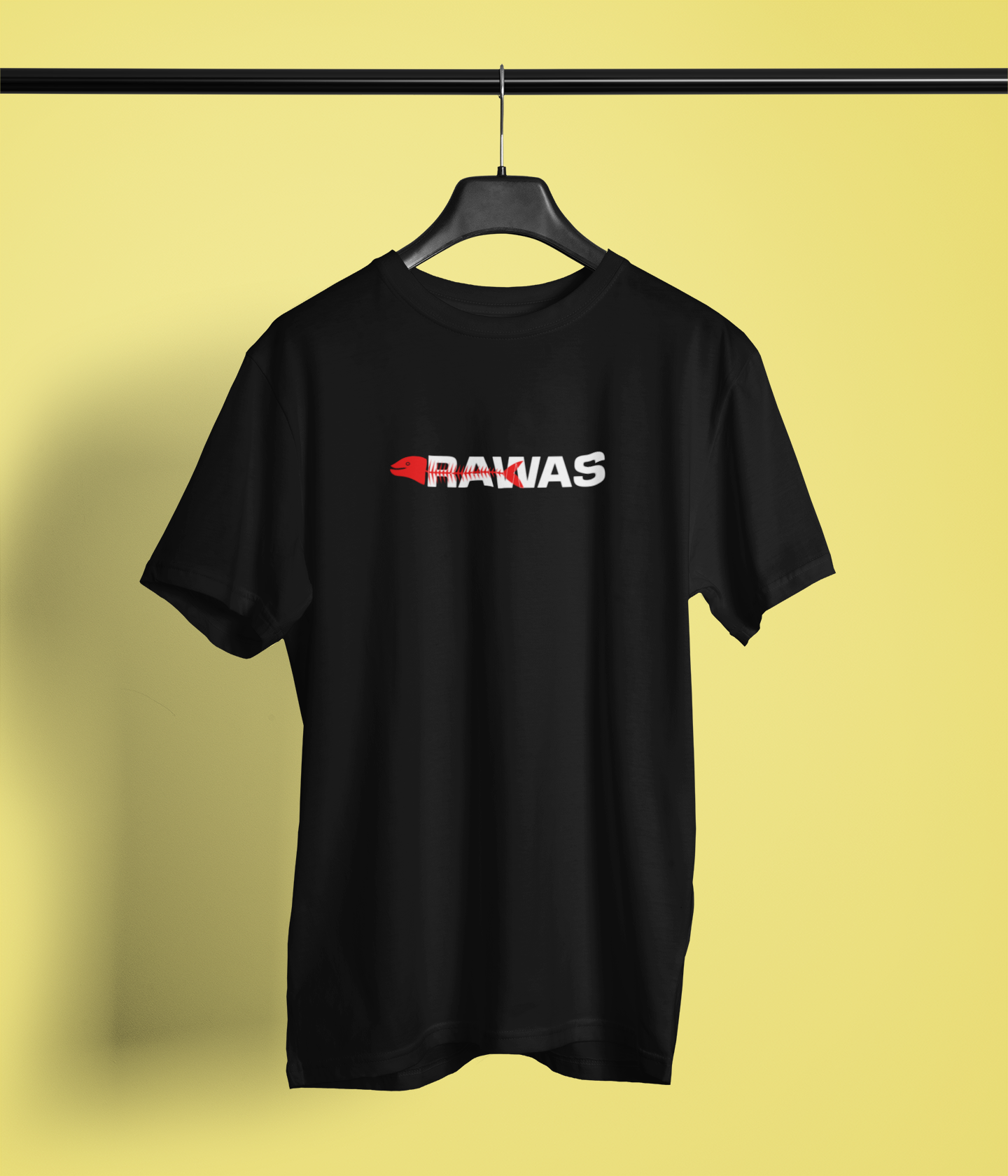Rawas Half Sleeve Black Round Neck T-Shirt for Men