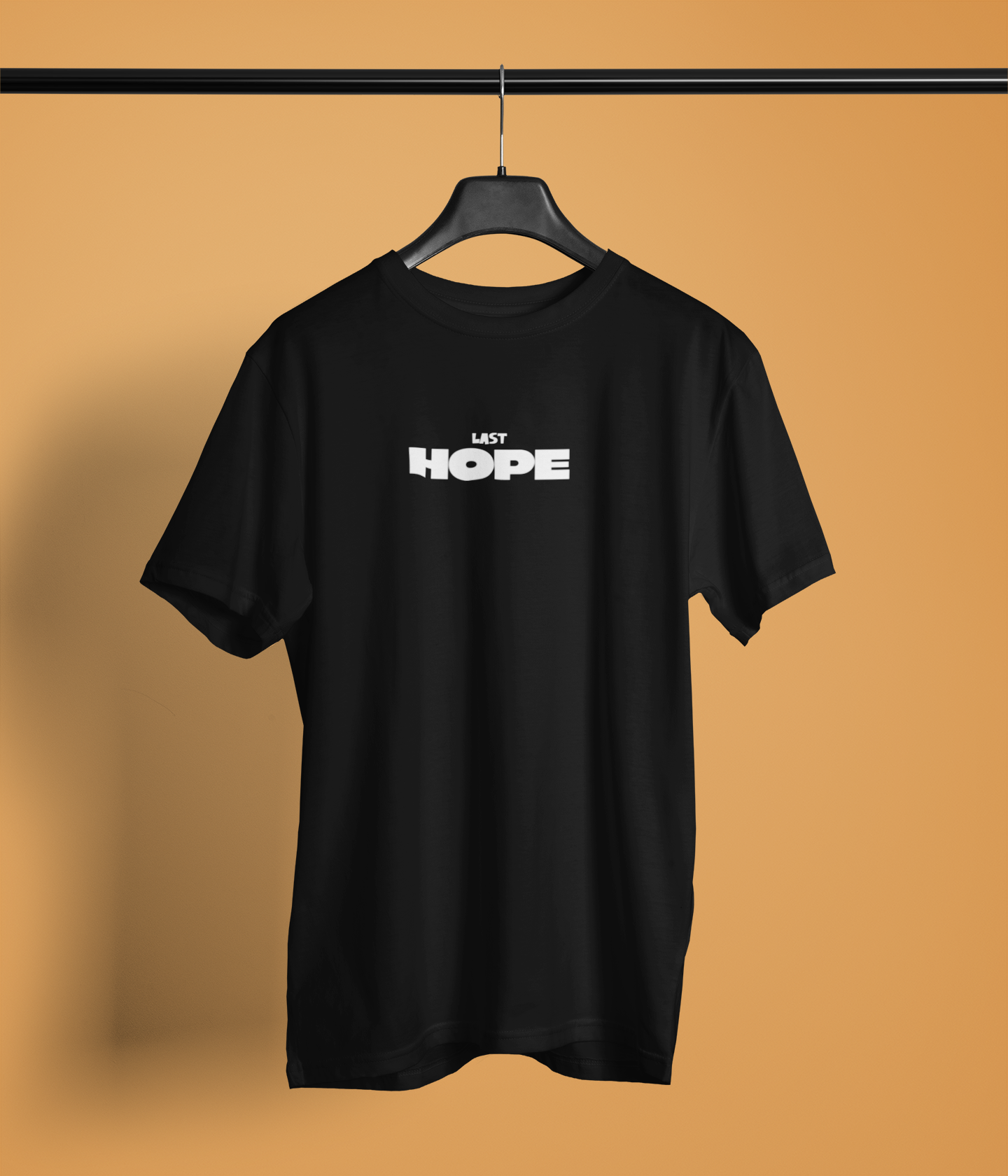 Last Hope Half Sleeve Black Round Neck T-Shirt for Men by Hello Swanky