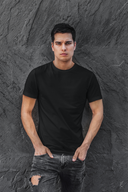 Black Plain Half Sleeve Round Neck T-Shirt For Men By Hello Swanky