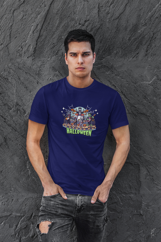 Helloween Half Sleeve Round Neck T-Shirt for Men