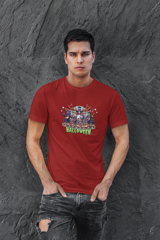Helloween Half Sleeve Round Neck T-Shirt for Men