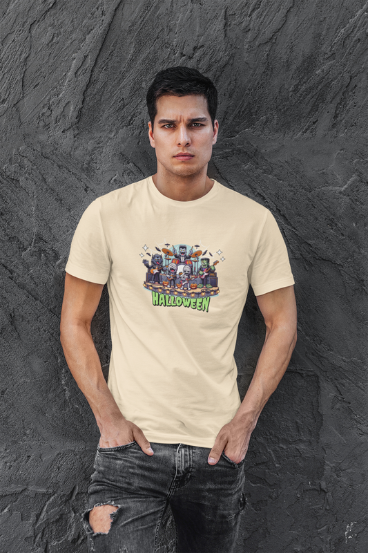 Helloween Half Sleeve Round Neck T-Shirt for Men