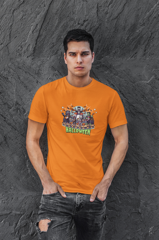 Helloween Half Sleeve Round Neck T-Shirt for Men