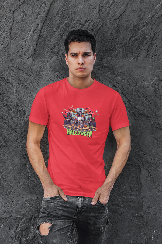 Helloween Half Sleeve Round Neck T-Shirt for Men
