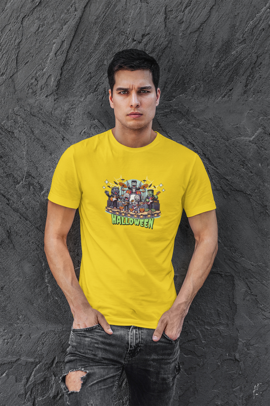 Helloween Half Sleeve Round Neck T-Shirt for Men