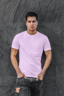 Plain Half Sleeve Lavender Round Neck T-Shirt For Men By Hello Swanky