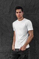 Plain Half Sleeve White Round Neck T-Shirt For Men By Hello Swanky