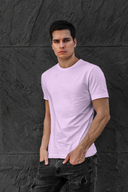 Plain Half Sleeve Lavender Round Neck T-Shirt For Men By Hello Swanky