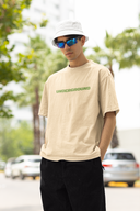 Underground Half Sleeve Beige Oversized T-Shirt for Men by Hello Swanky