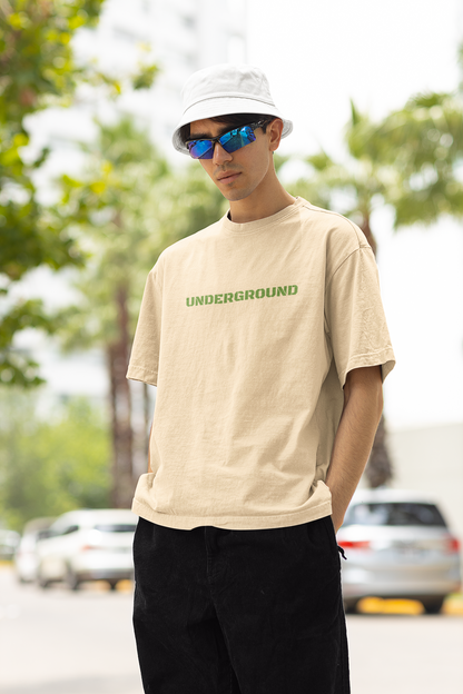 Underground Beige Unisex Oversized T-Shirt for Street Outfits