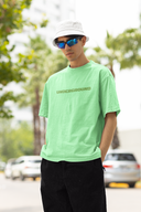 Underground Half Sleeve Saga Green Oversized T-Shirt for Men by Hello Swanky