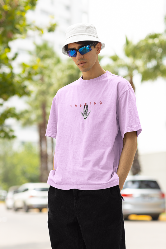 Falling Into Universe Unisex Lavender Oversized T-Shirt