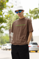 Underground Half Sleeve Brown Oversized T-Shirt for Men by Hello Swanky