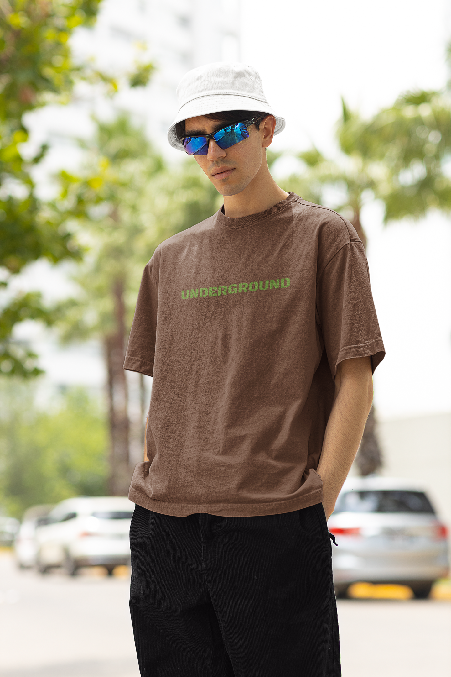 Underground Unisex Brown Oversized T-Shirt