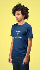 Alien Half Sleeve Navy Blue Round Neck T-Shirt for Men by Hello Swanky