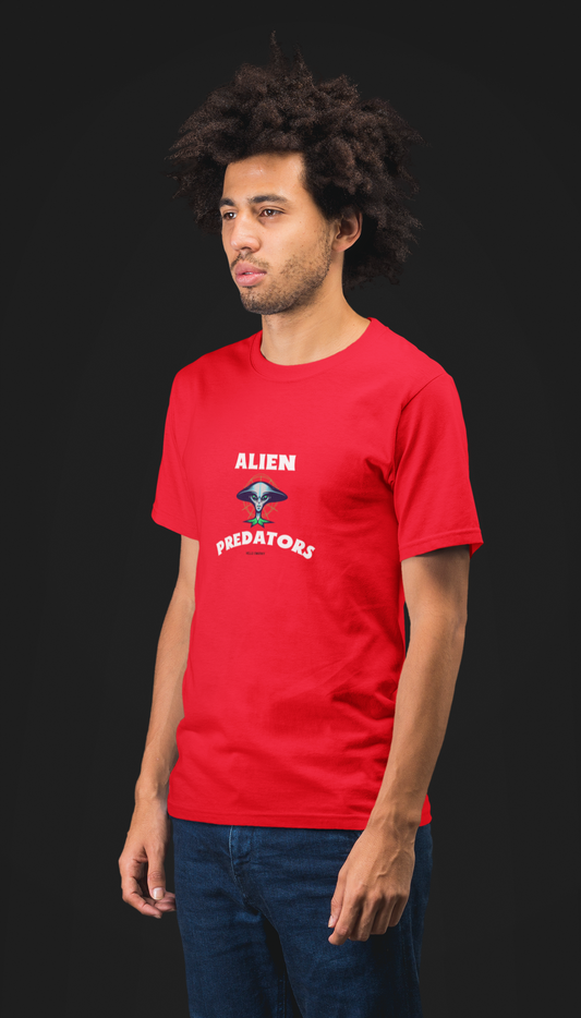 Alien half sleeve red round neck t-shirt for men by hello swanky