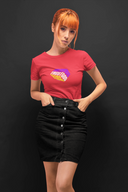 Dream Big  Half Sleeve Red Round Neck T-Shirt for Women by Hello Swanky