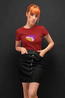 Dream Big  Half Sleeve Maroon Round Neck T-Shirt for Women by Hello Swanky