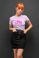 Love Fire Half Sleeve Lavender Round Neck T-Shirt for Women by Hello Swanky