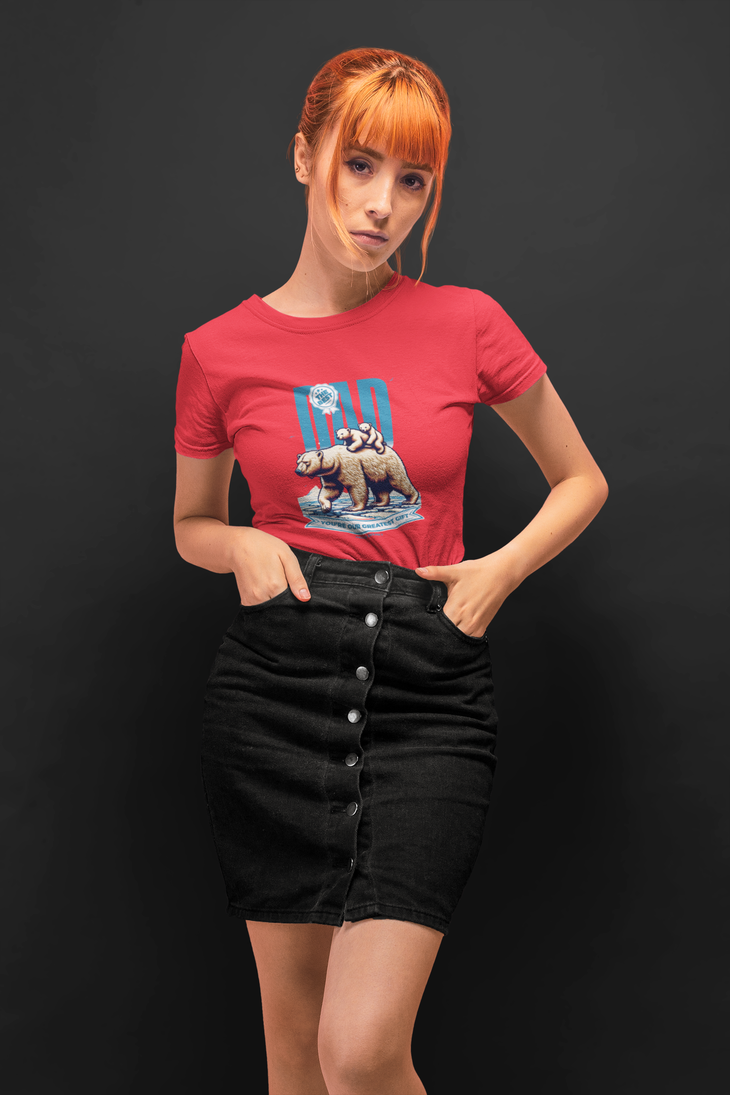 The best dad half sleeve red round neck t-shirt for women by hello swanky