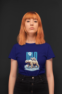 The Best Dad Half Sleeve Navy Blue Round Neck T-Shirt for Women by Hello Swanky