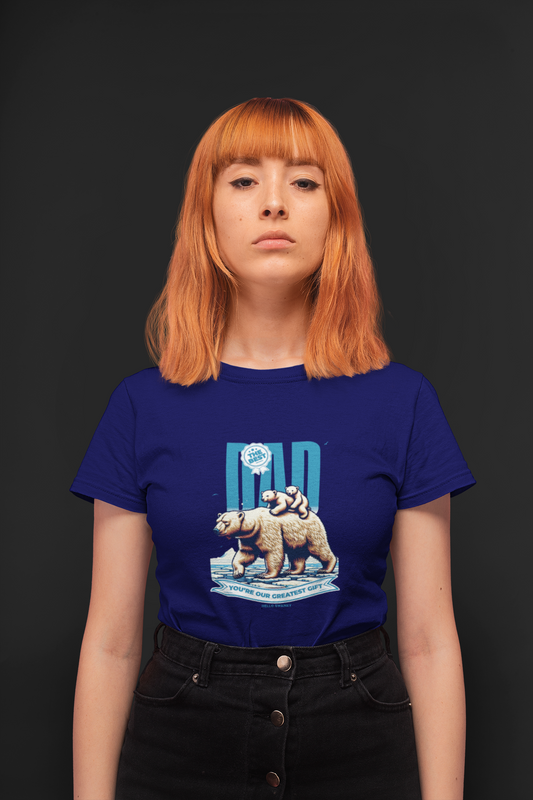 The best dad half sleeve navy blue round neck t-shirt for women by hello swanky