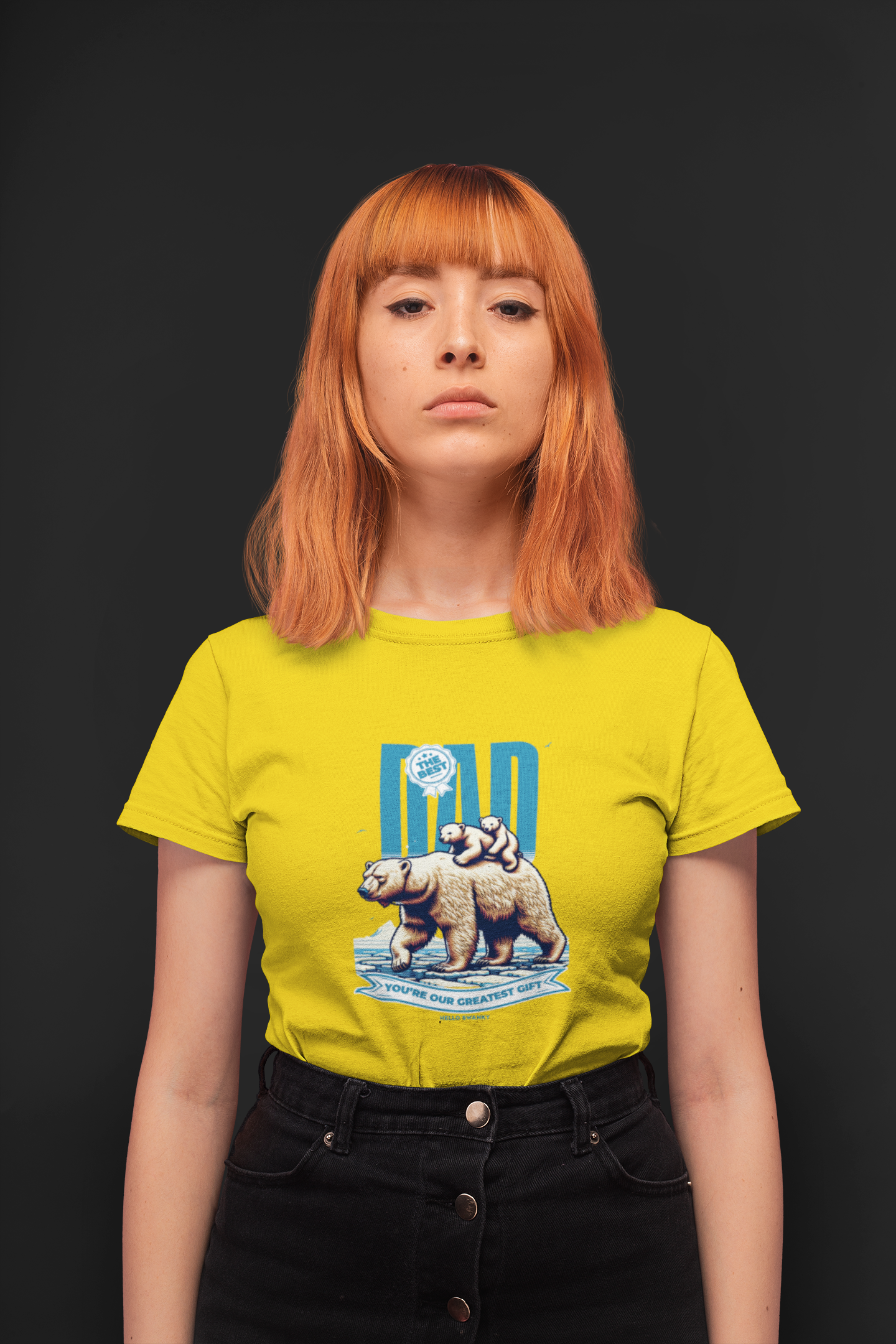 The best dad half sleeve yellow round neck t-shirt for women by hello swanky - s