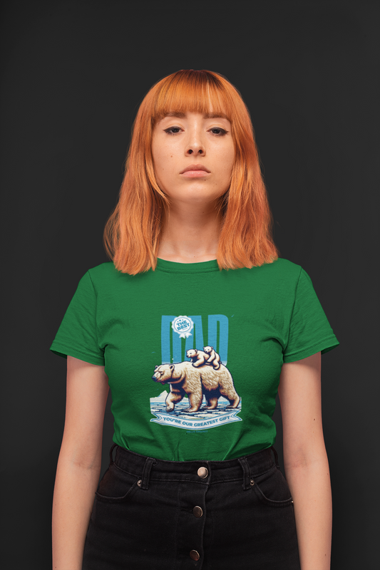 The best dad half sleeve bottle green round neck t-shirt for women by hello