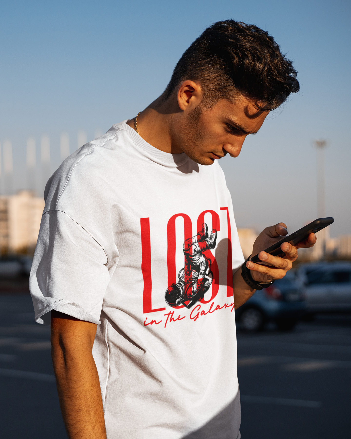 Lost in the galaxy oversized t-shirt - s