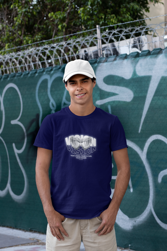 Vision Half Sleeve Round Neck T-Shirt for Men Casual Wear Style