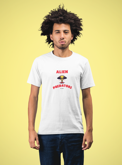 Alien half sleeve white round neck t-shirt for men by hello swanky - s