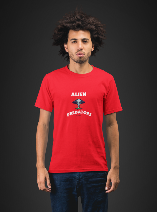 Alien half sleeve red round neck t-shirt for men by hello swanky - s